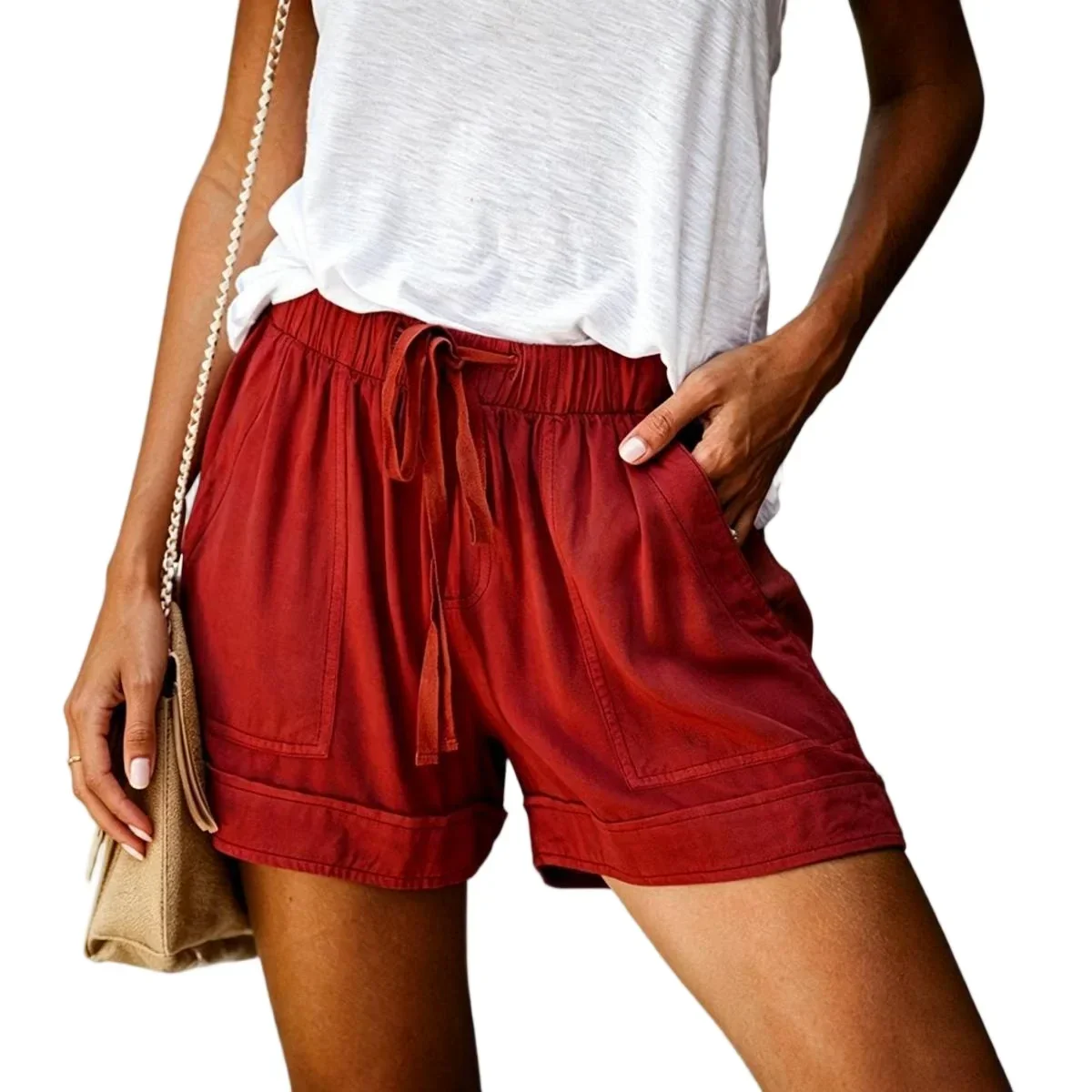 Women's Comfy Elastic Waist Casual Lounge Shorts - Image 31