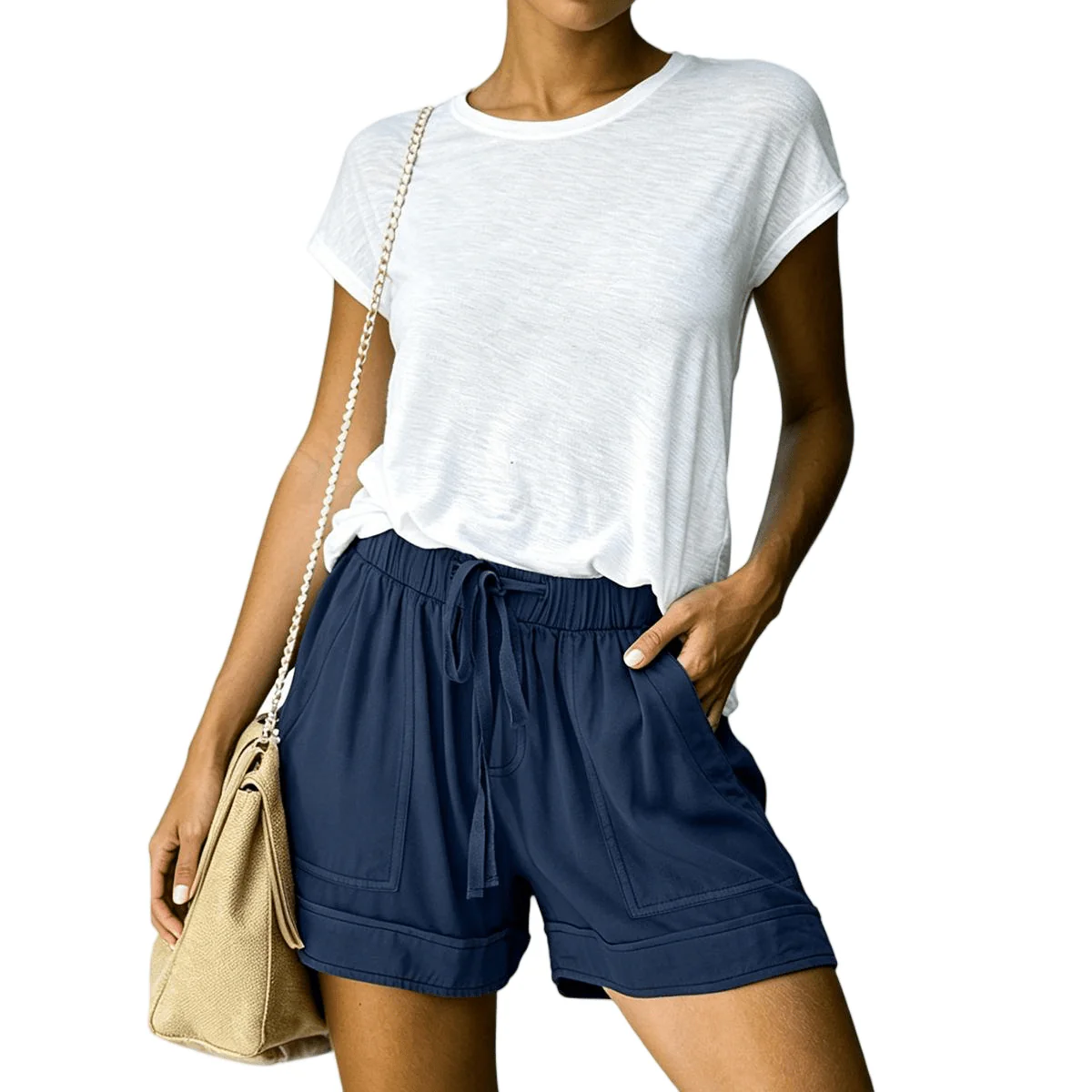 Women's Comfy Elastic Waist Casual Lounge Shorts - Image 53