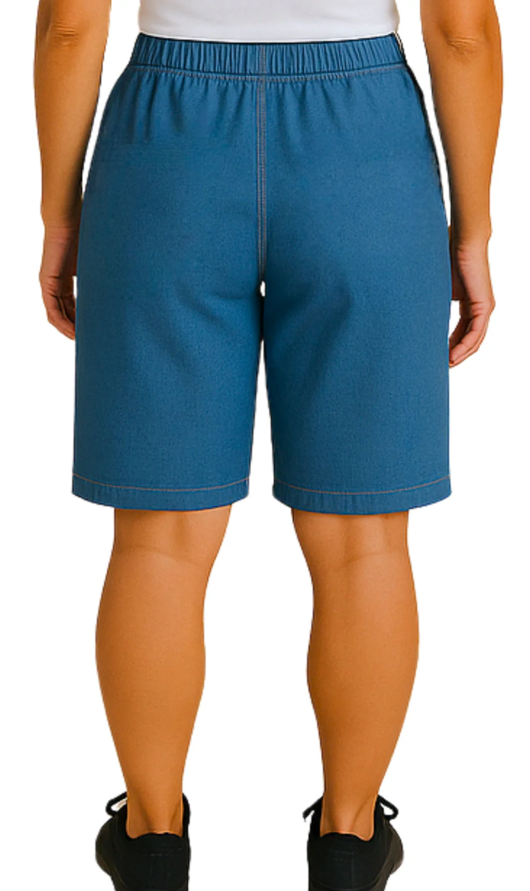 Women's Easy Pull on Bermuda Shorts in Denim and Twill - Image 30