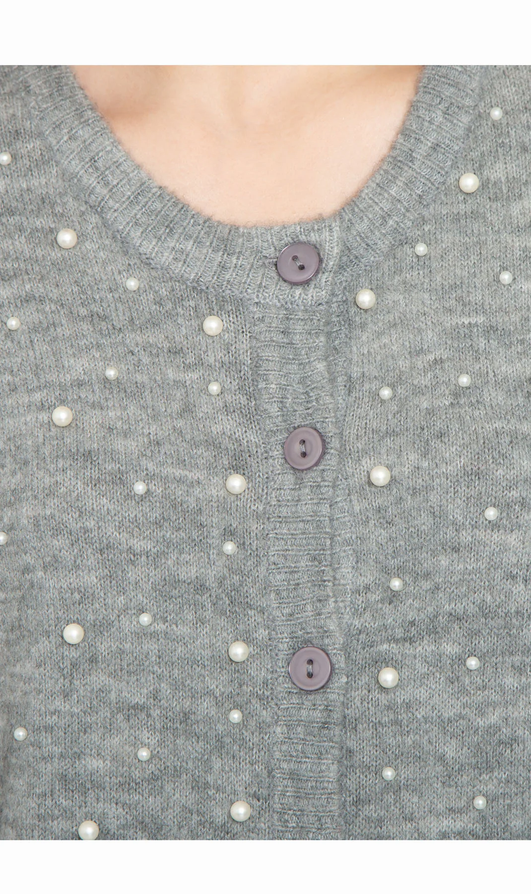 Women's Faux Pearl Cardigan in Cashmere-like Soft Knit - Image 9