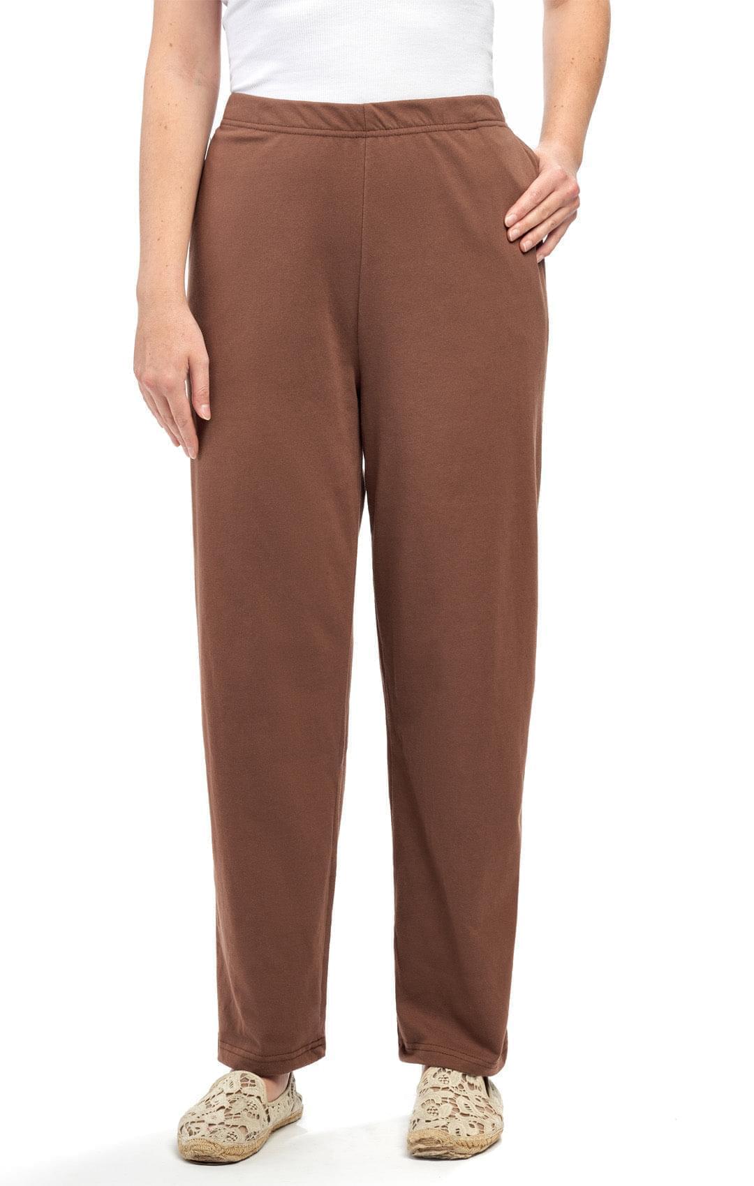 Women's Knit Pull on Pants - Cotton Blend with Flat Front waistband - Image 22