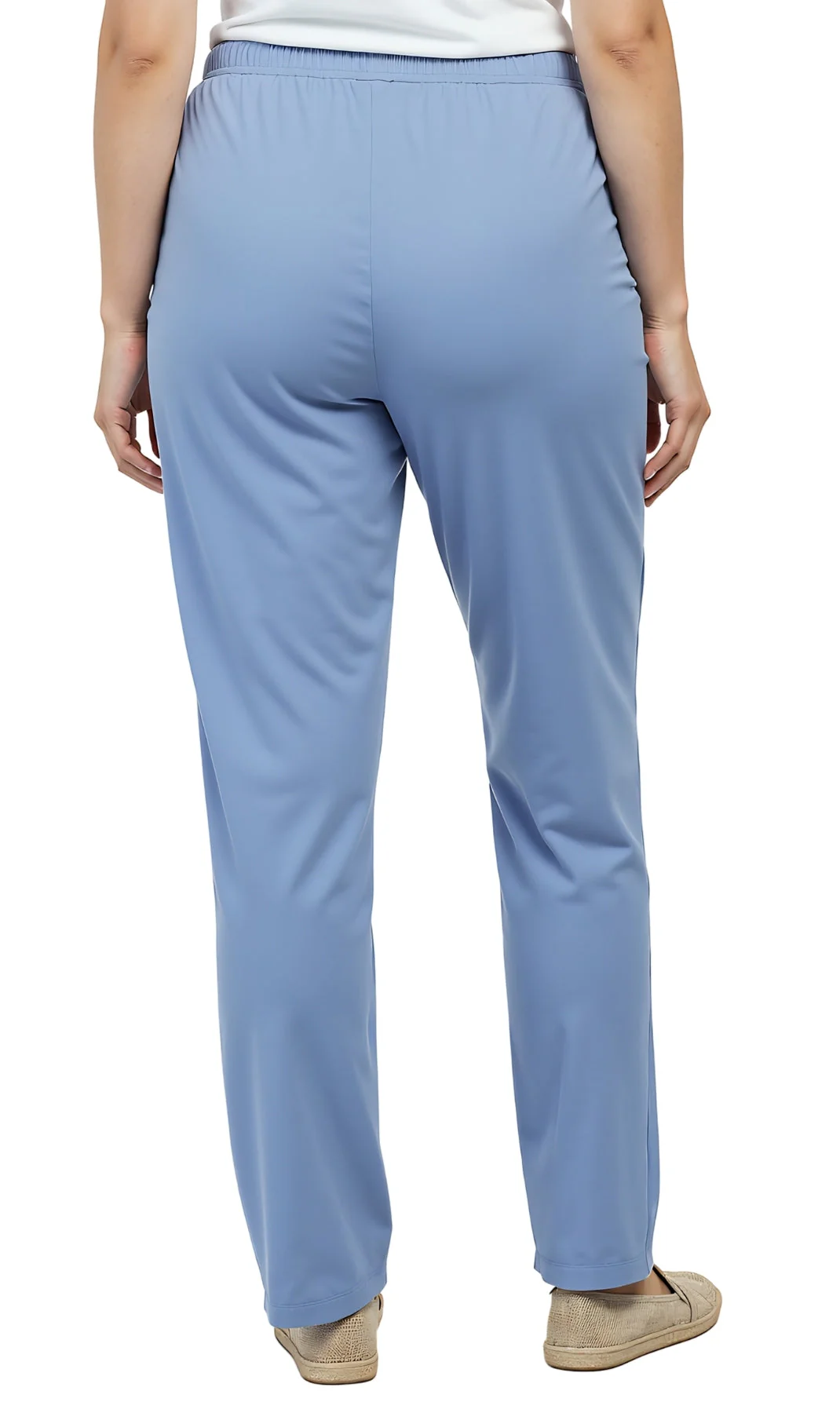 Women's Knit Pull on Pants - Cotton Blend with Flat Front waistband - Image 34