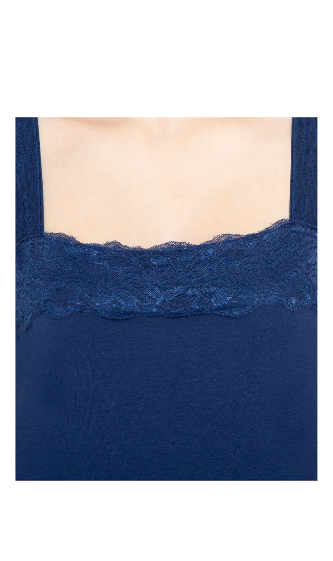 Women's Lacey Trim Cotton Blend Tank Top - Image 24