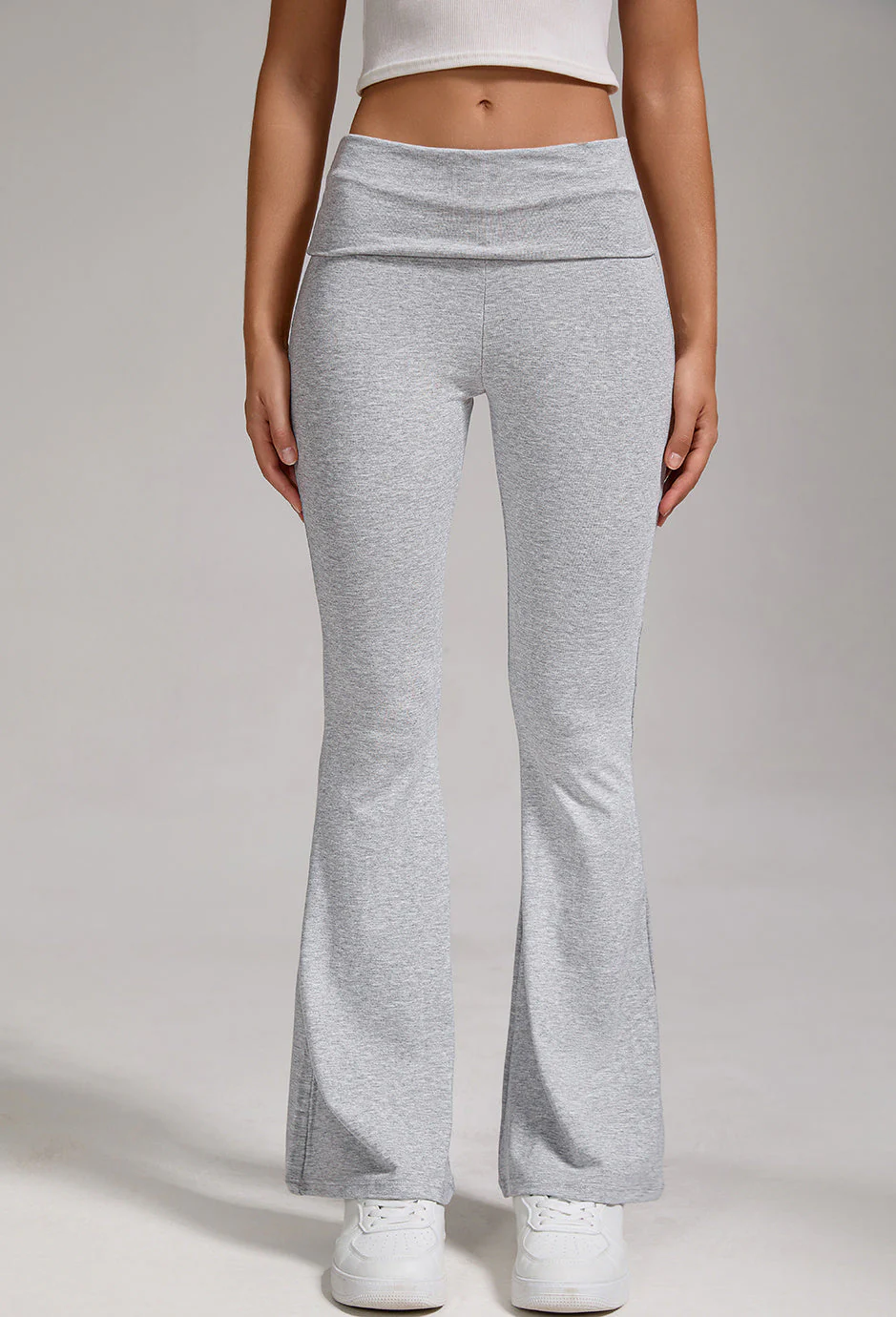 🔥 Women's Low-Waisted Folded Waist Flared Pants - Low-Rise Wide-Leg Trousers - Image 7