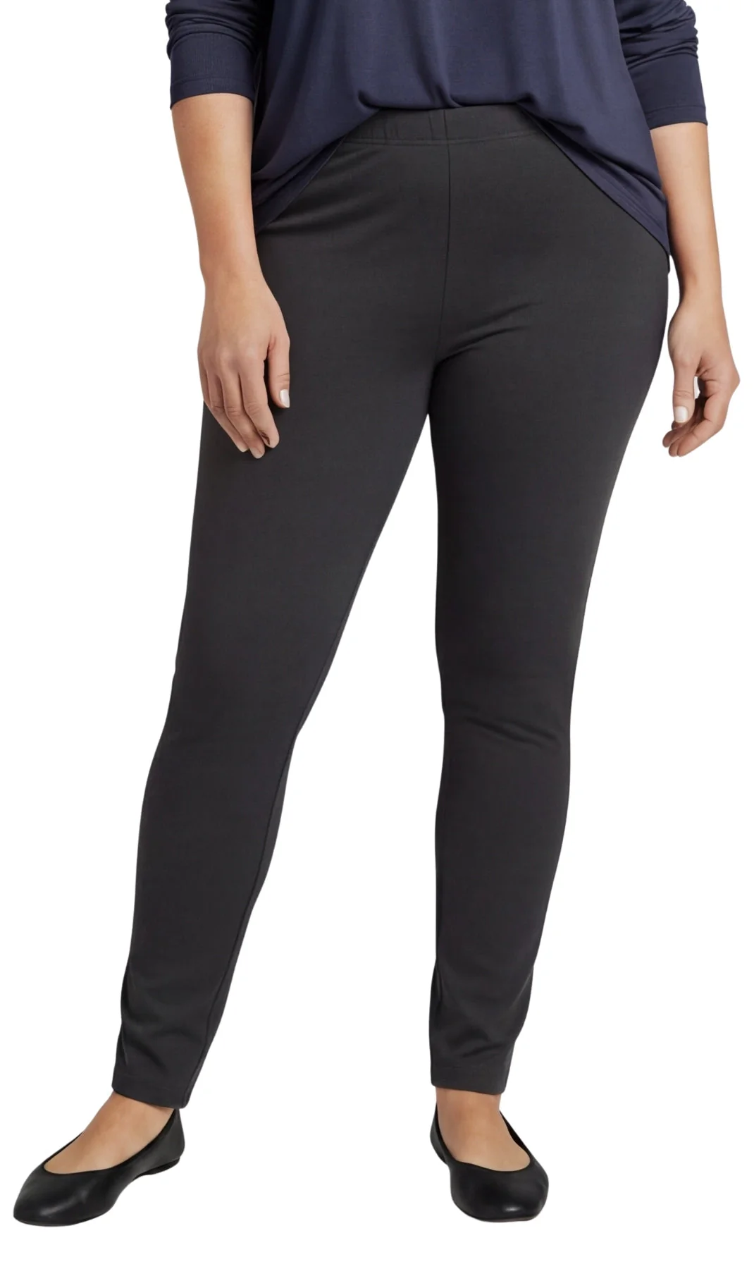 Women's Premium Cotton Stretch High-Waisted Black Leggings - Dressy Comfort in an Everyday Essential - Image 5