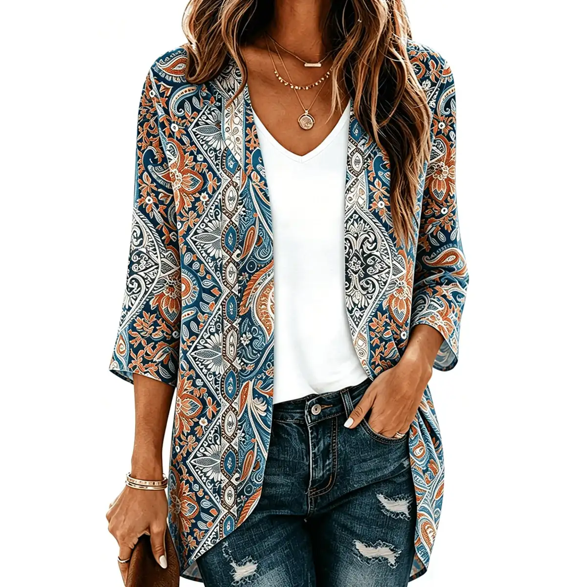 Women's Printed Chiffon Cardigan - Image 108