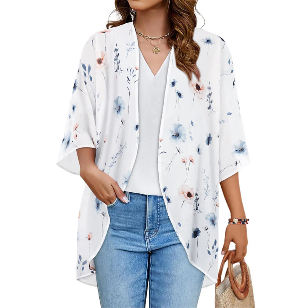 Women's Printed Chiffon Cardigan - Image 121