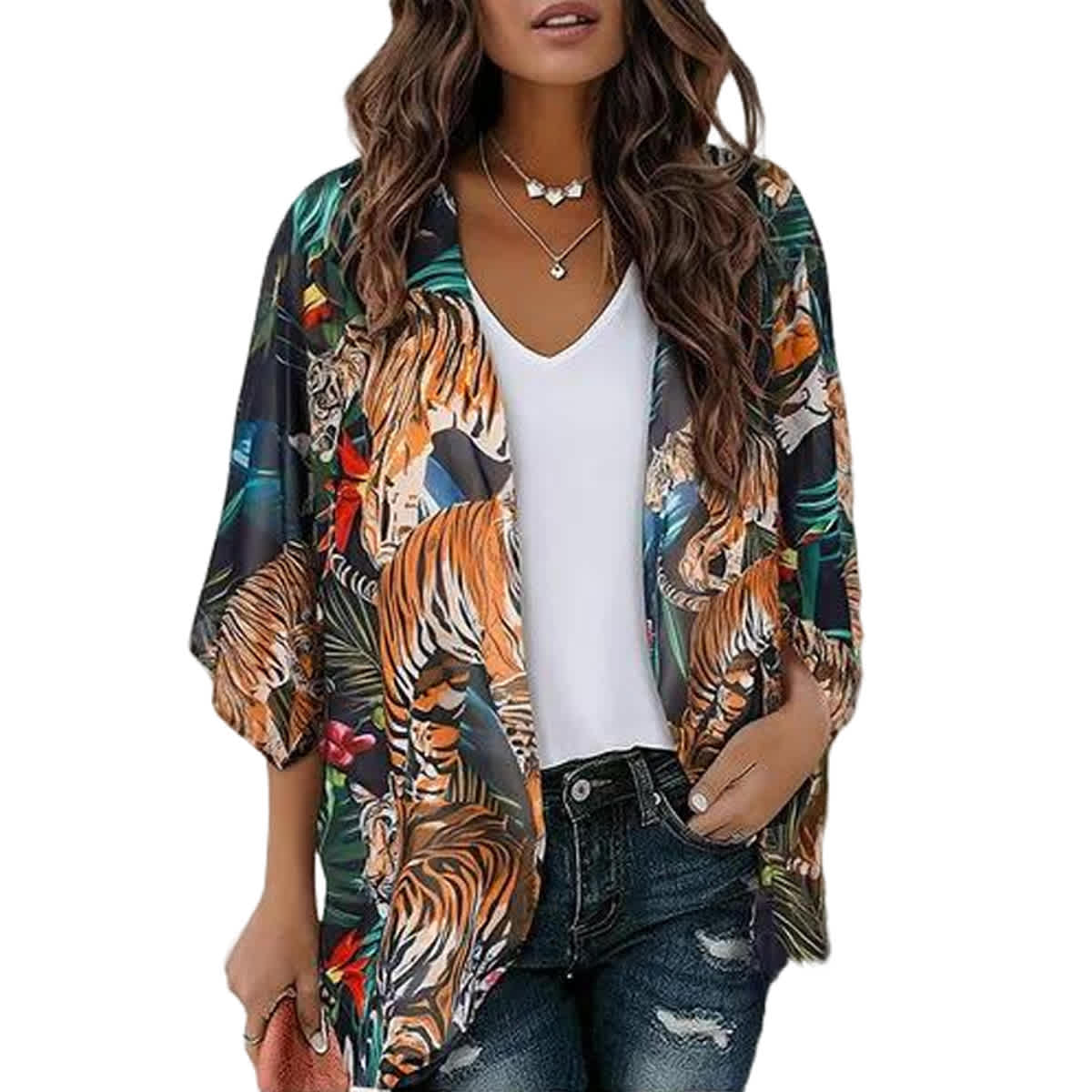 Women's Printed Chiffon Cardigan - Image 125