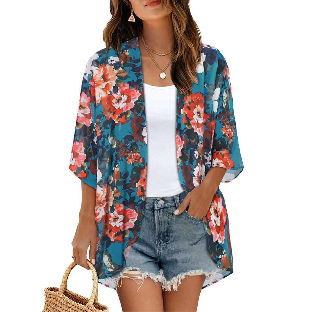 Women's Printed Chiffon Cardigan - Image 127