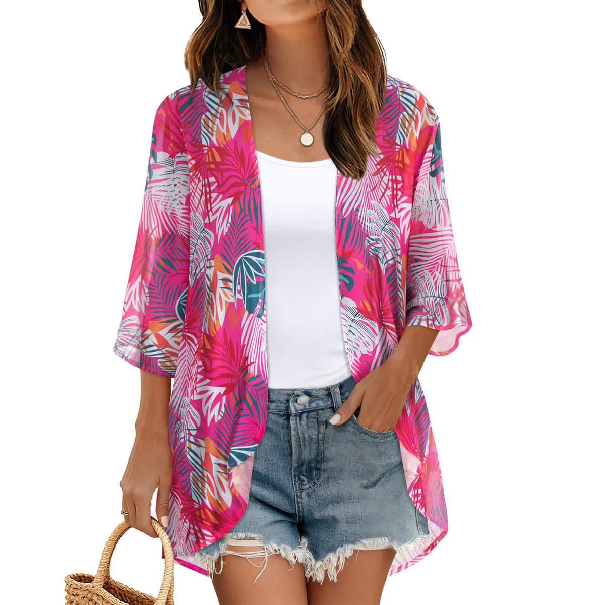 Women's Printed Chiffon Cardigan - Image 186