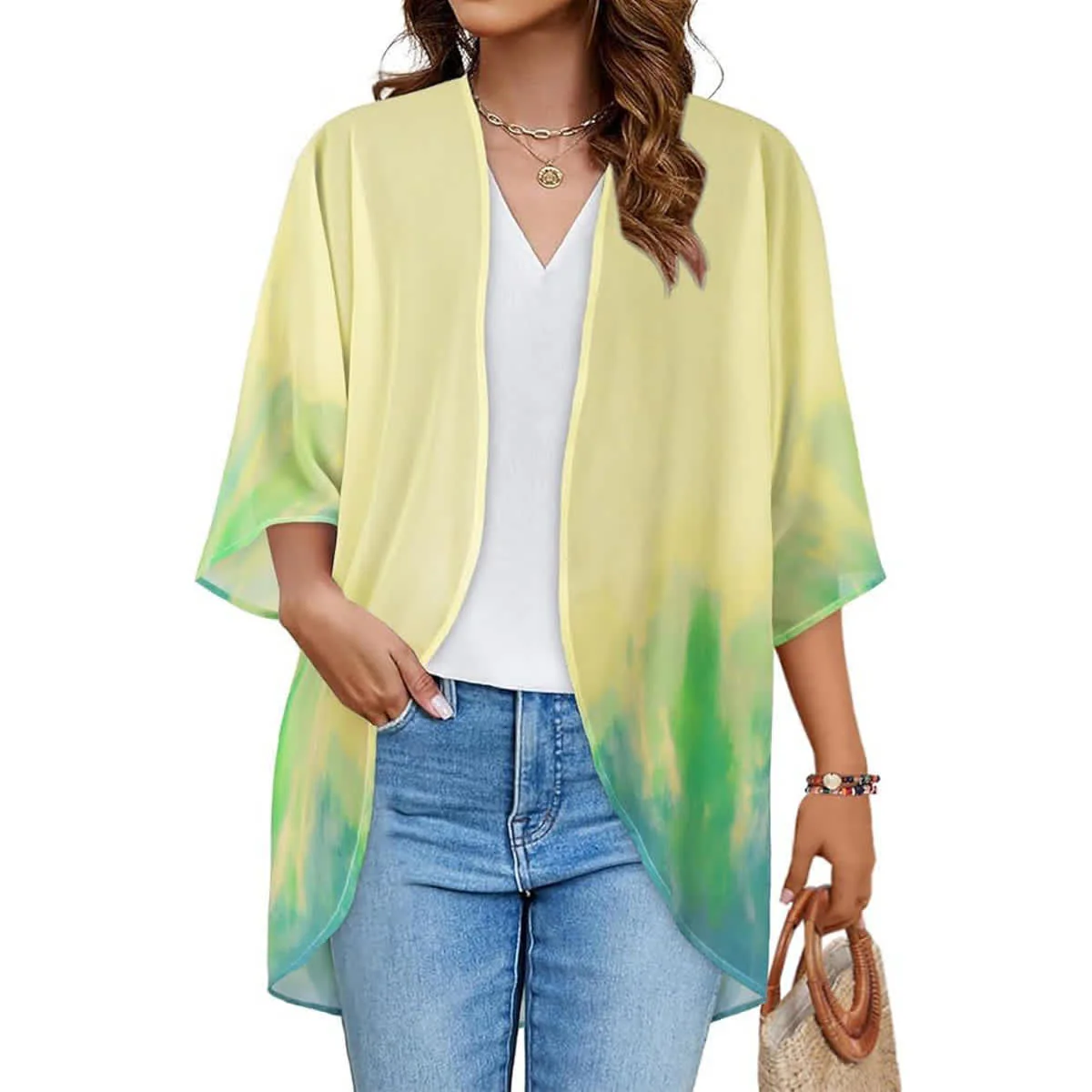 Women's Printed Chiffon Cardigan - Image 188