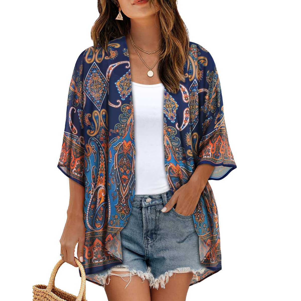 Women's Printed Chiffon Cardigan - Image 206