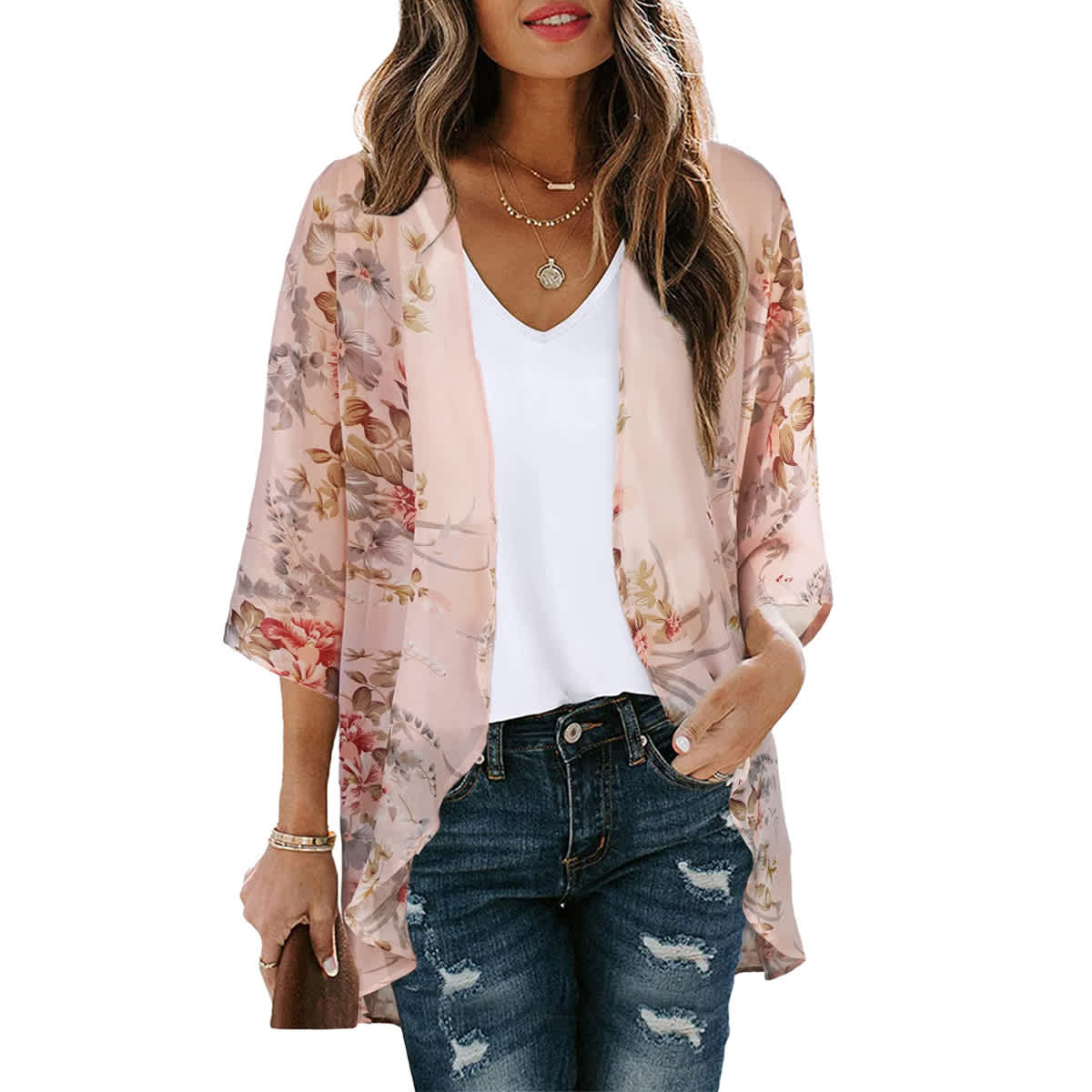 Women's Printed Chiffon Cardigan - Image 213