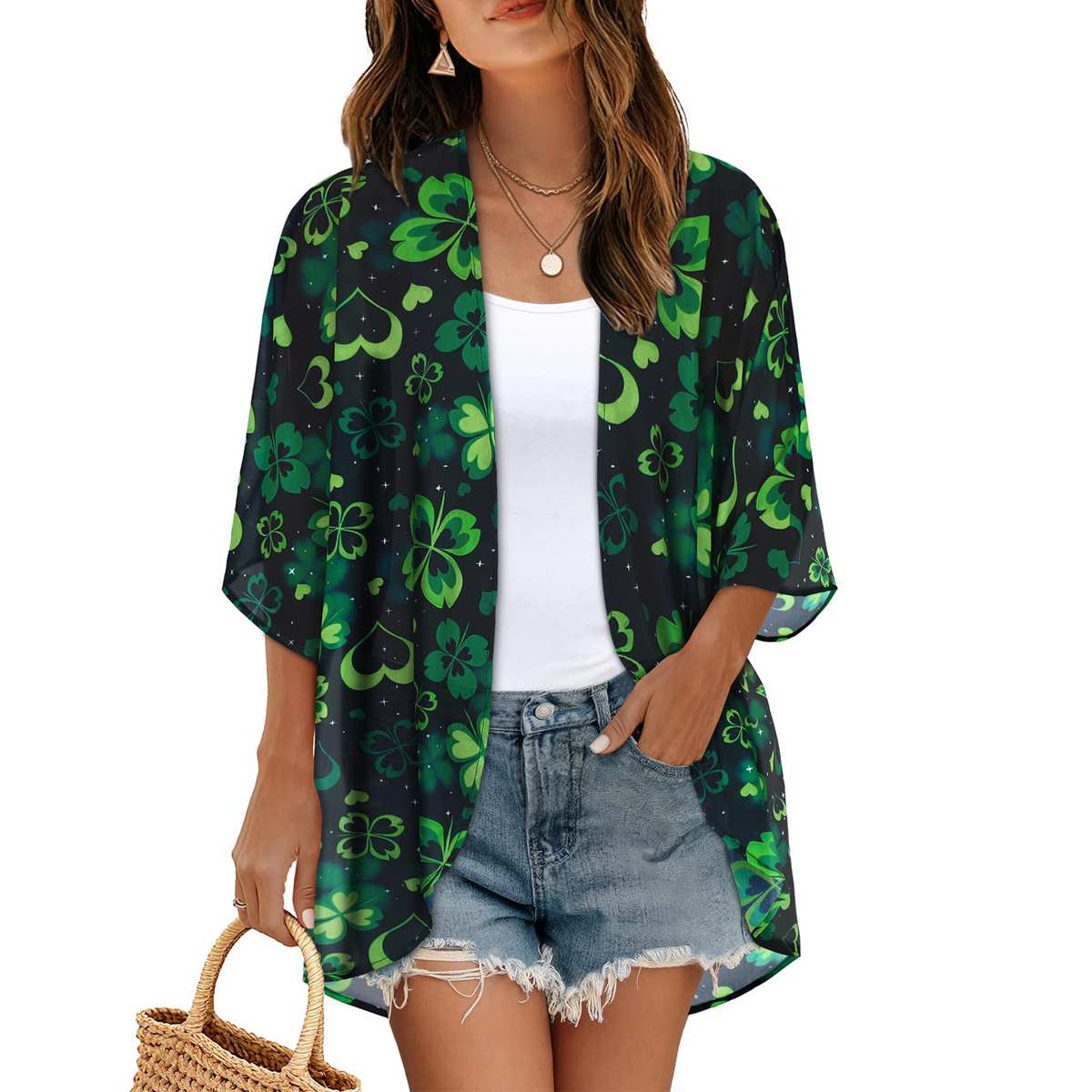 Women's Printed Chiffon Cardigan - Image 215