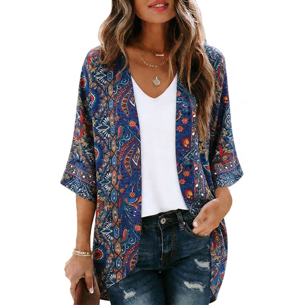 Women's Printed Chiffon Cardigan - Image 240