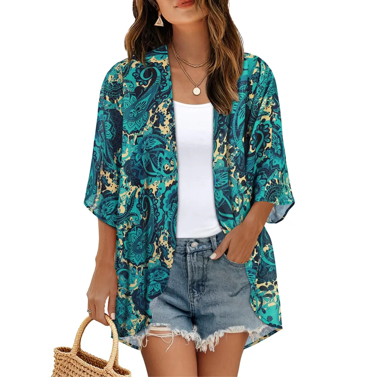 Women's Printed Chiffon Cardigan - Image 29