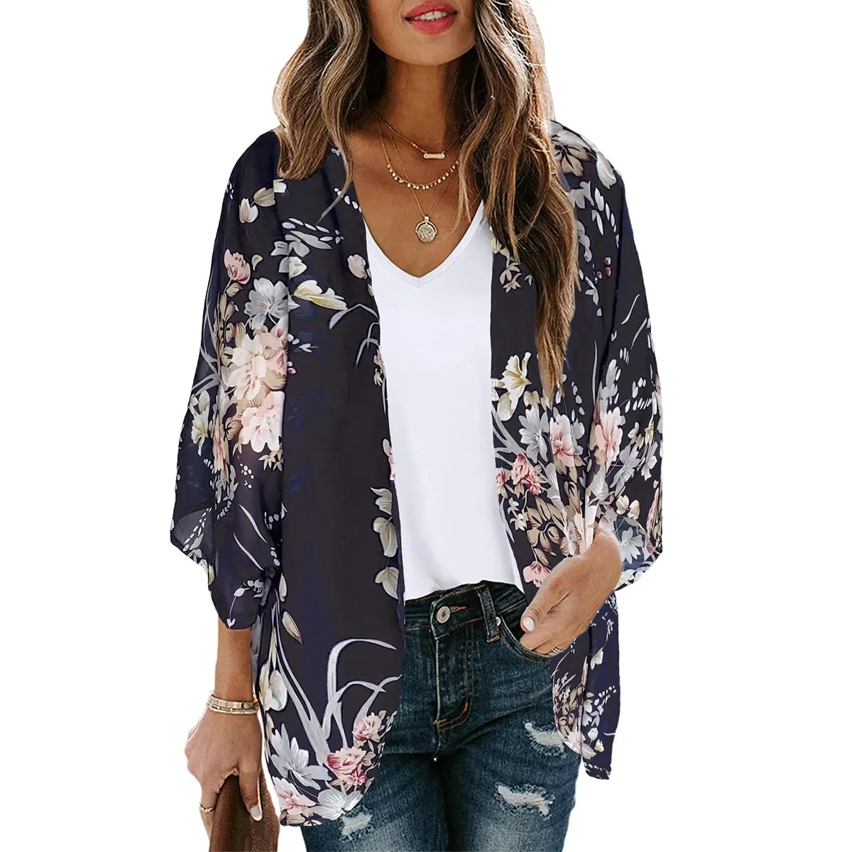 Women's Printed Chiffon Cardigan - Image 94