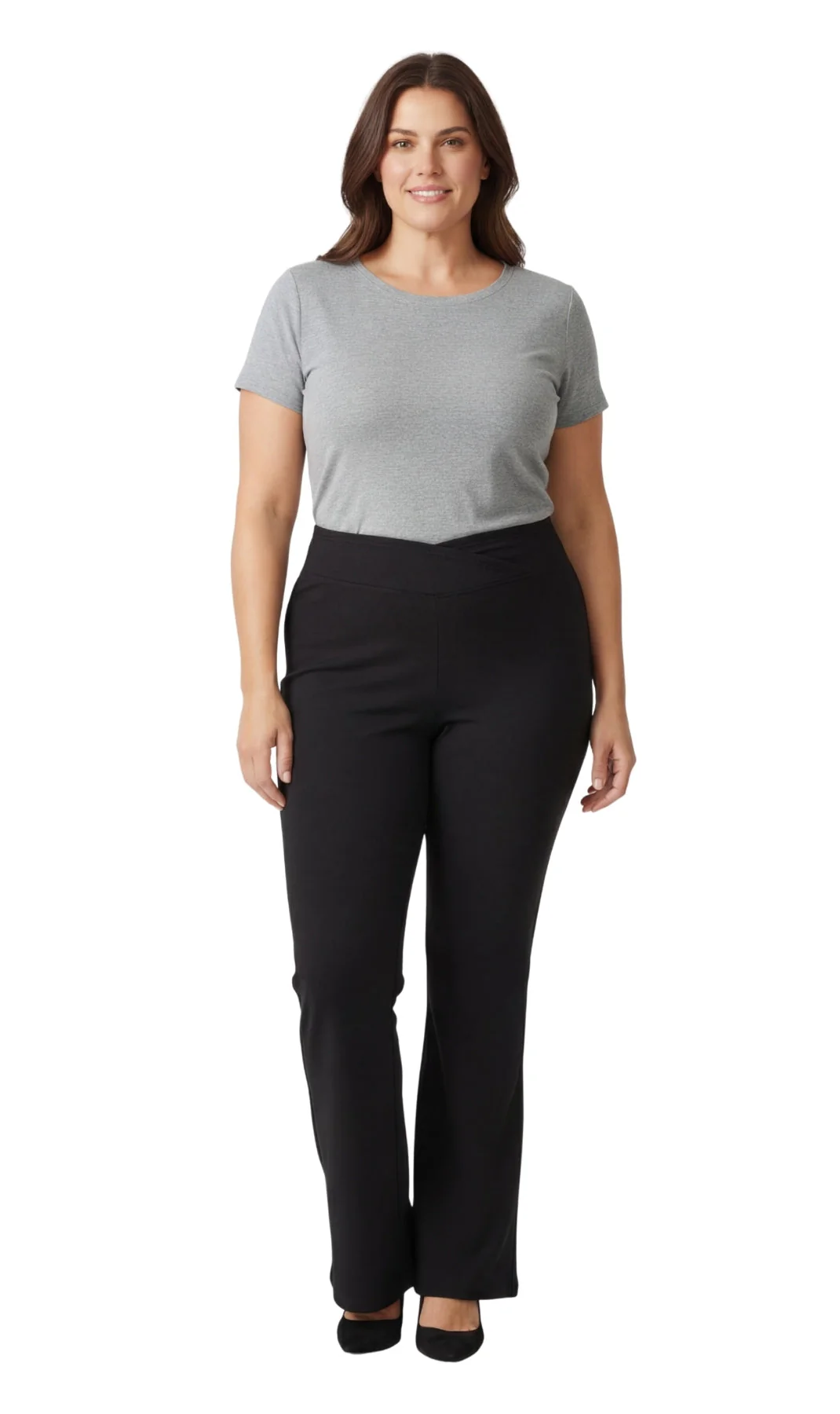 Women's Pull-on Cotton Stretch Bootcut Flare Leggings with a Crossover waistband - Image 11