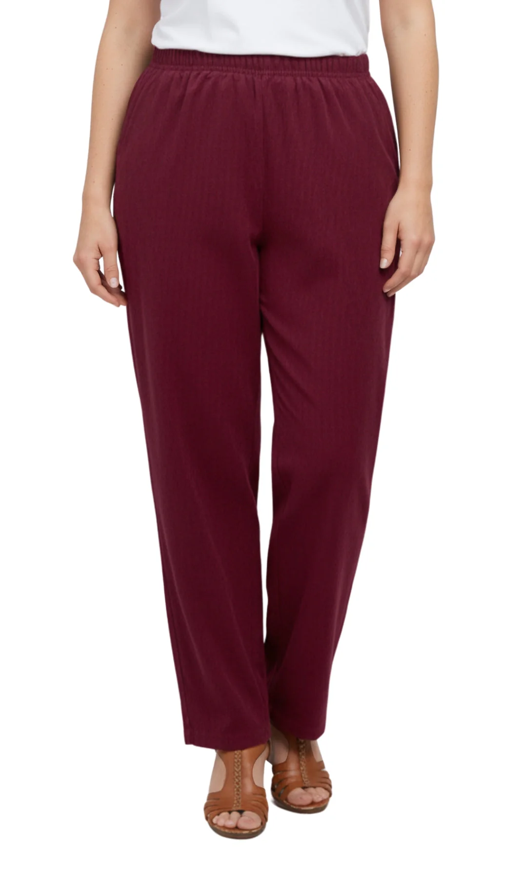 Womens Pull On Fine Wale Corduroy Pants with soft-covered elastic waist - Image 13