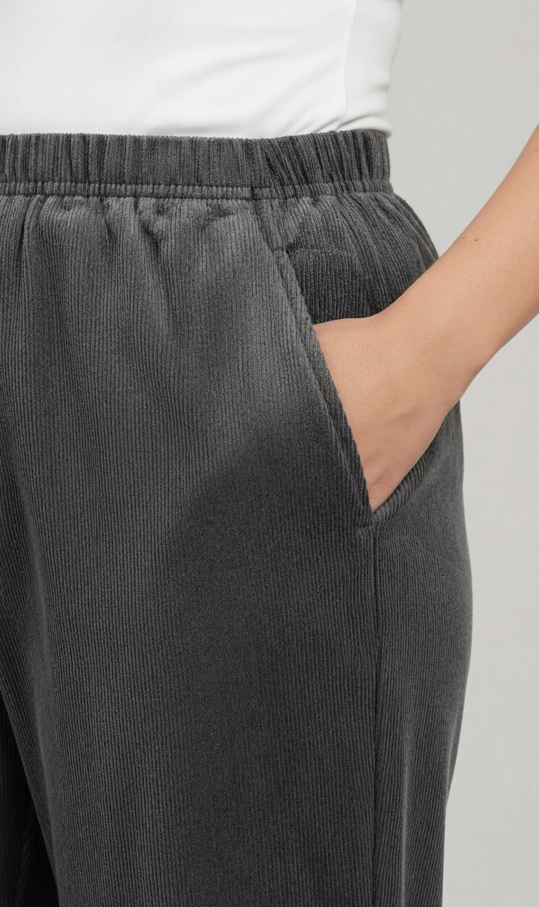 Womens Pull On Fine Wale Corduroy Pants with soft-covered elastic waist - Image 22