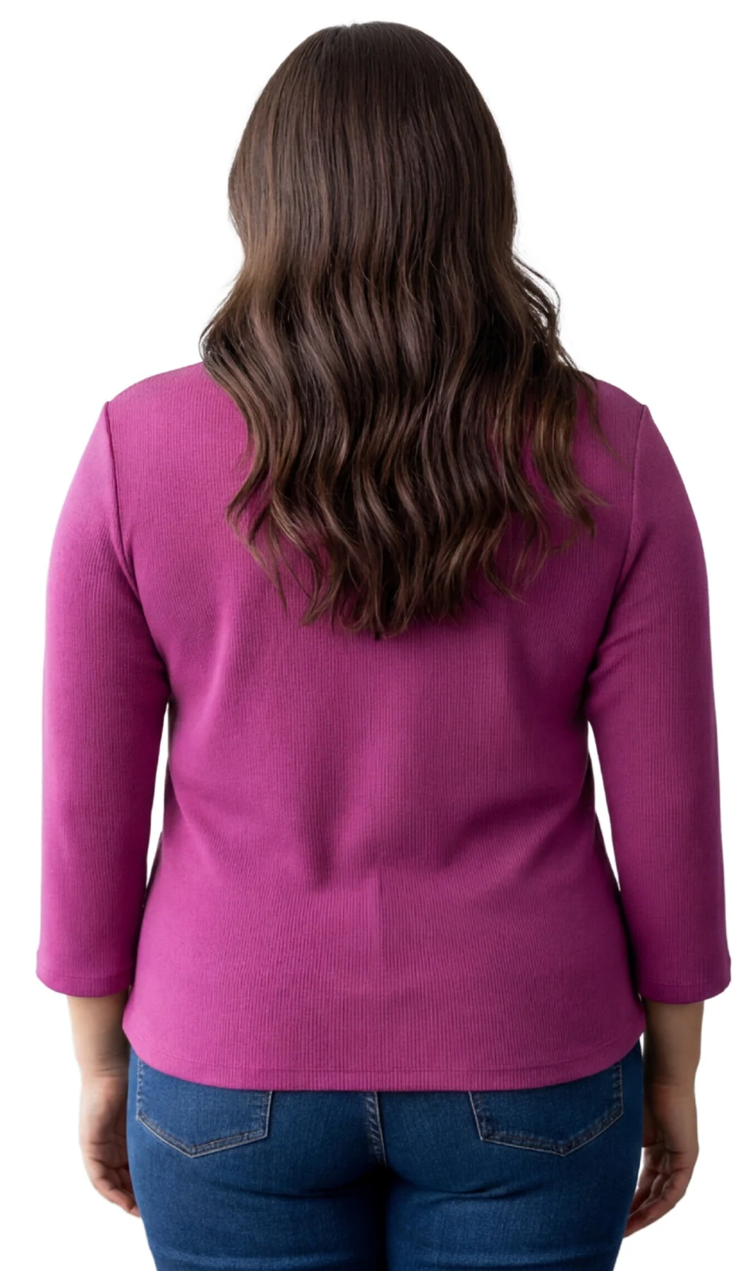 Women's Ribbed 3/4 Sleeve Crew Neck Cotton Top - Image 10