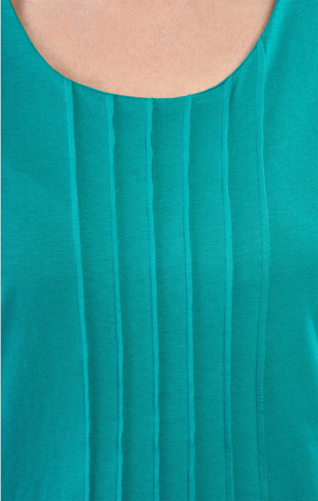 Women's Short Sleeve Cotton Knit T-shirt in Pintuck Style - Image 12