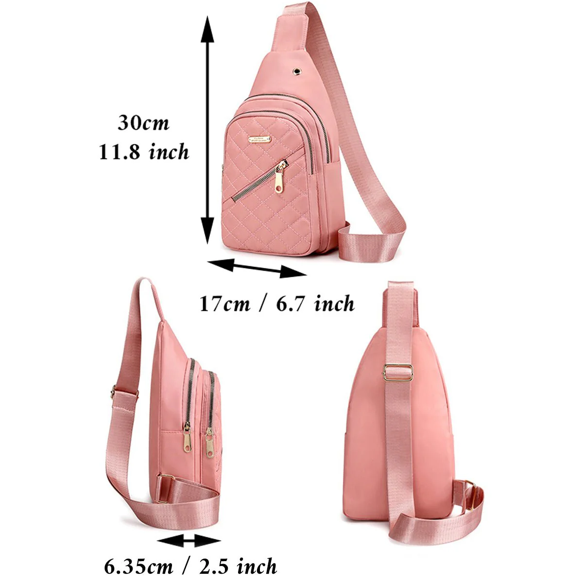 Women's Shoulder Sling Bag - Nylon Adjustable Strap Crossbody Purse - Image 2