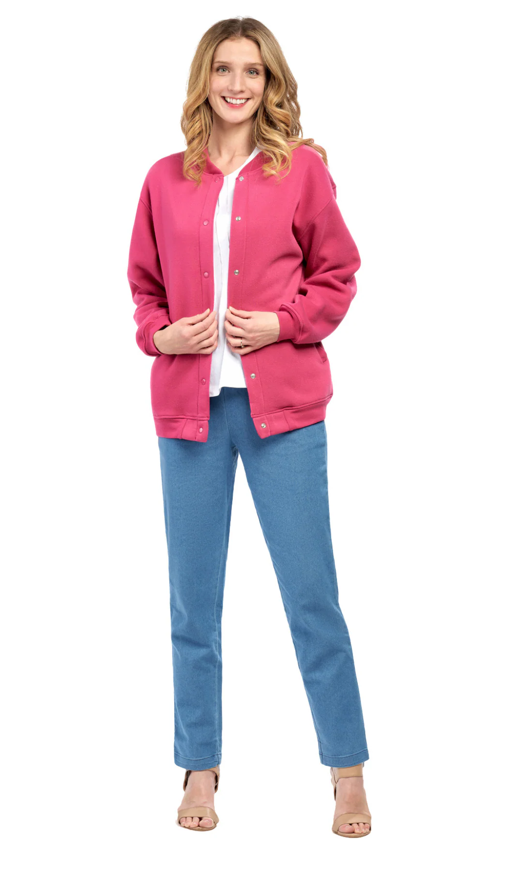 Womens Snap Up Jacket - Soft, Fleecy Lining for Three-Season Comfort - Image 5