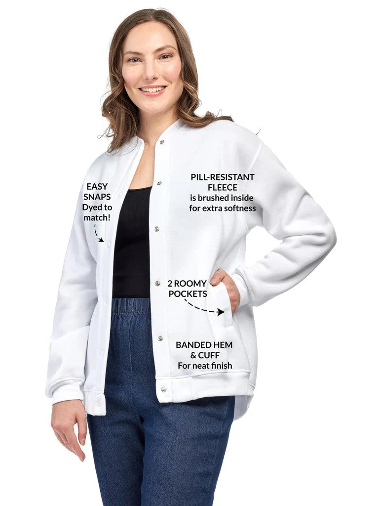 Womens Snap Up Jacket - Soft, Fleecy Lining for Three-Season Comfort - Image 8