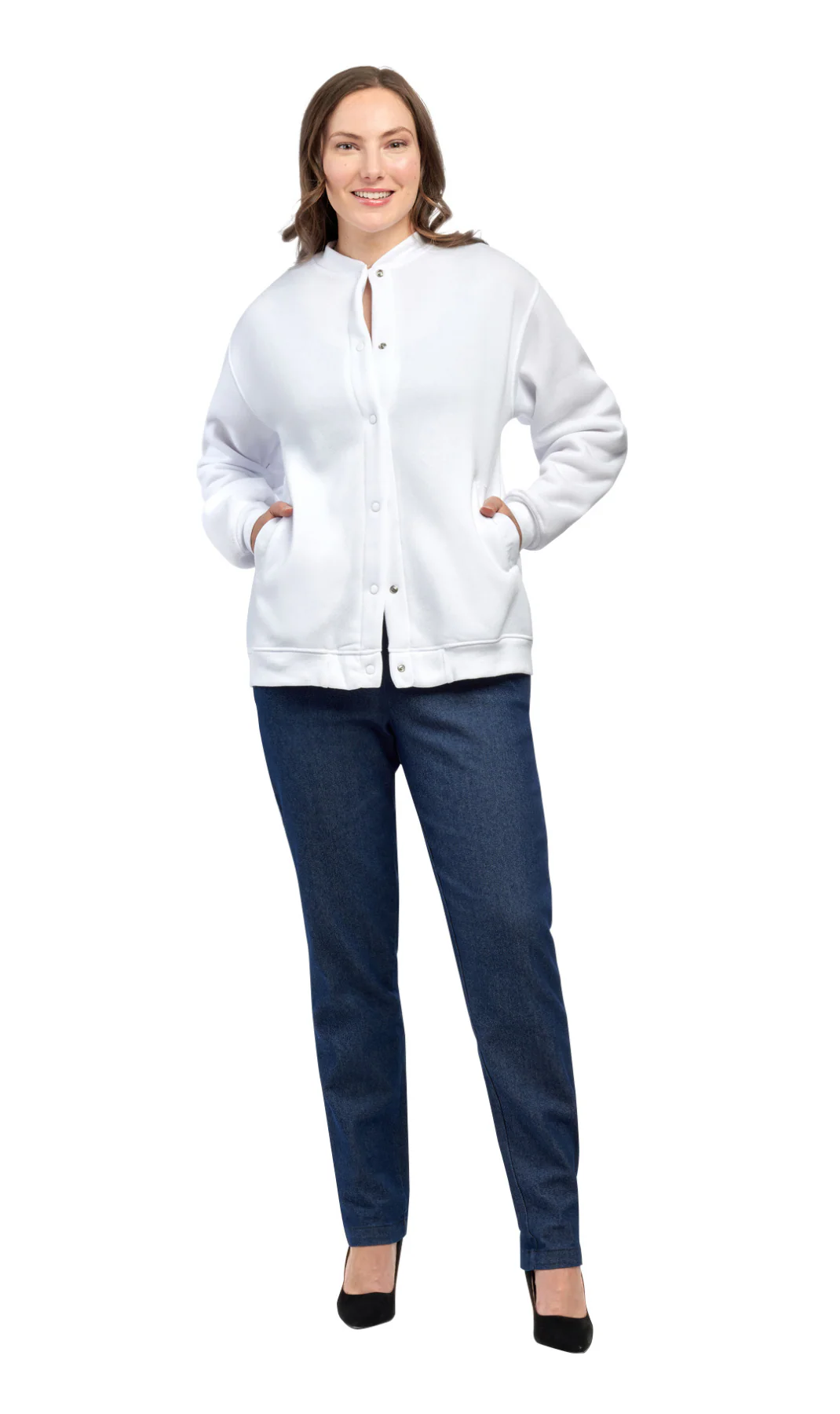 Womens Snap Up Jacket - Soft, Fleecy Lining for Three-Season Comfort - Image 9