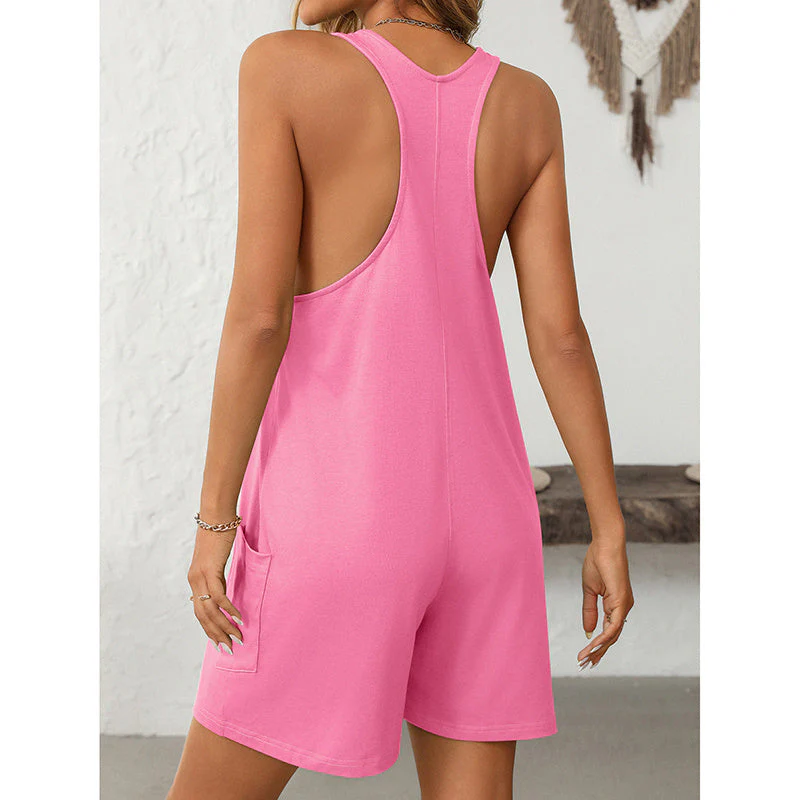 Womens Summer Casual Loose Tank Romper - Image 4
