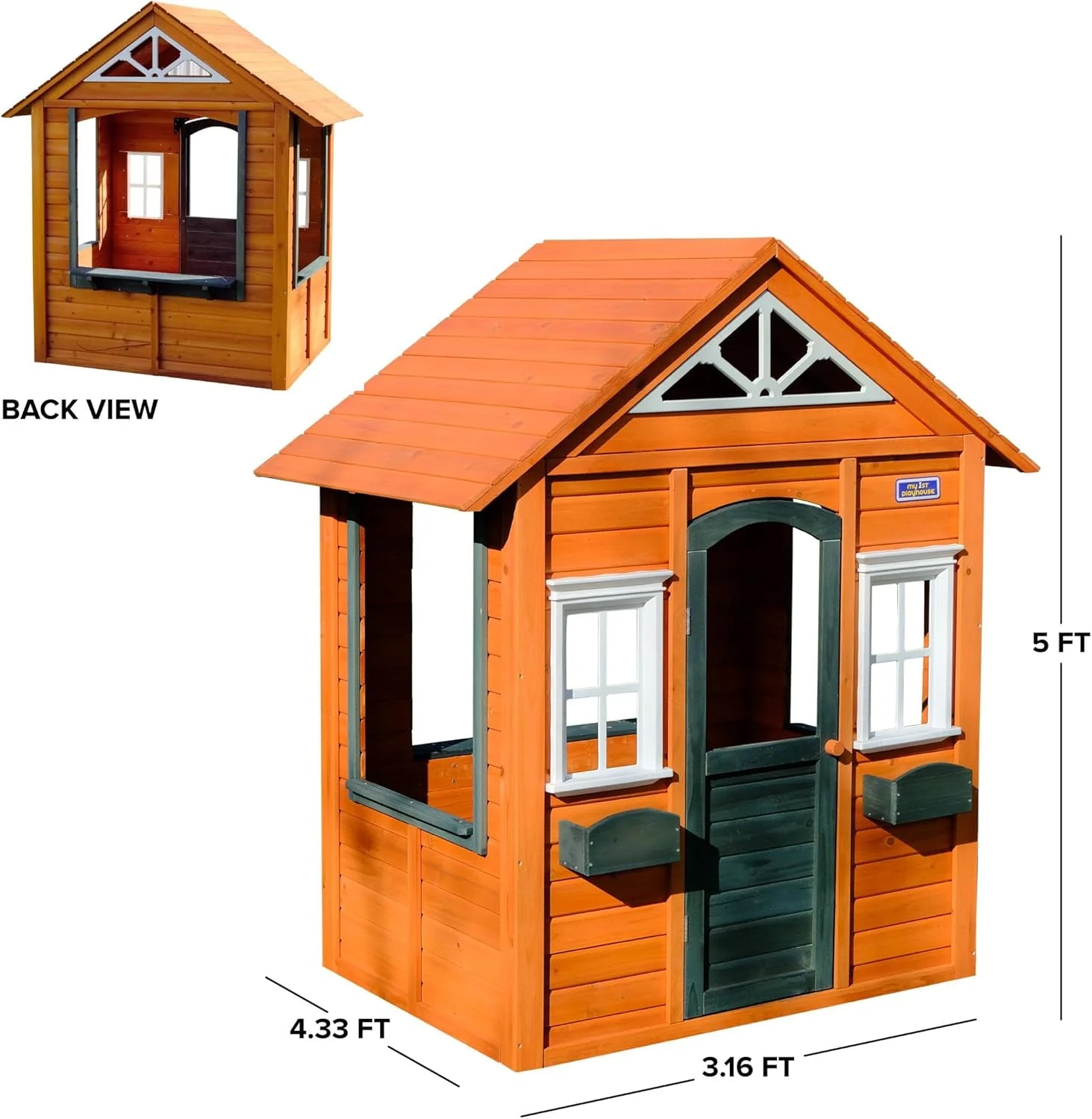Wooden Playhouse With Open Design And Flower Pot Holders by ShipItFurniture - Image 5