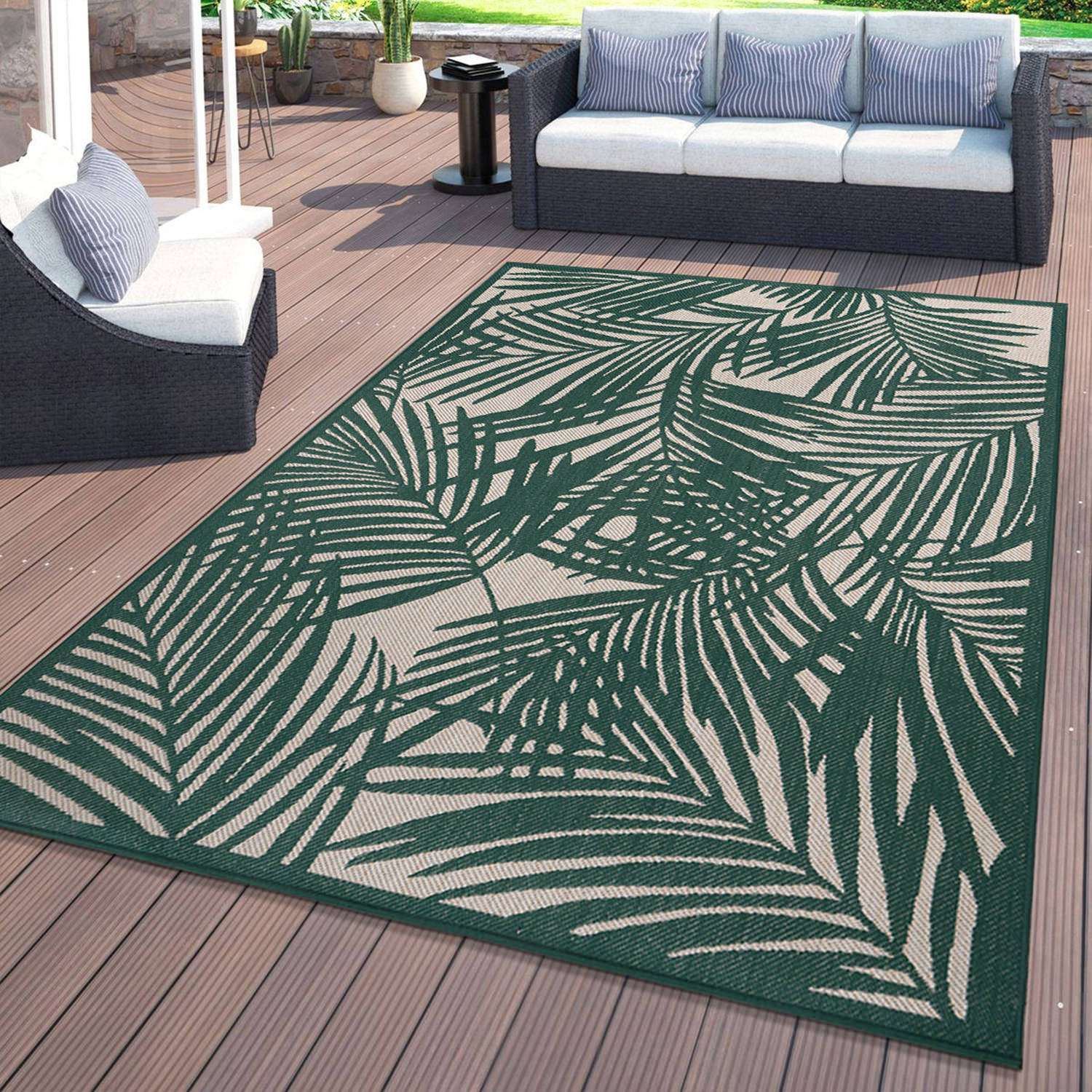 World Rug Gallery Palm Collection 5'x7' - Image 122