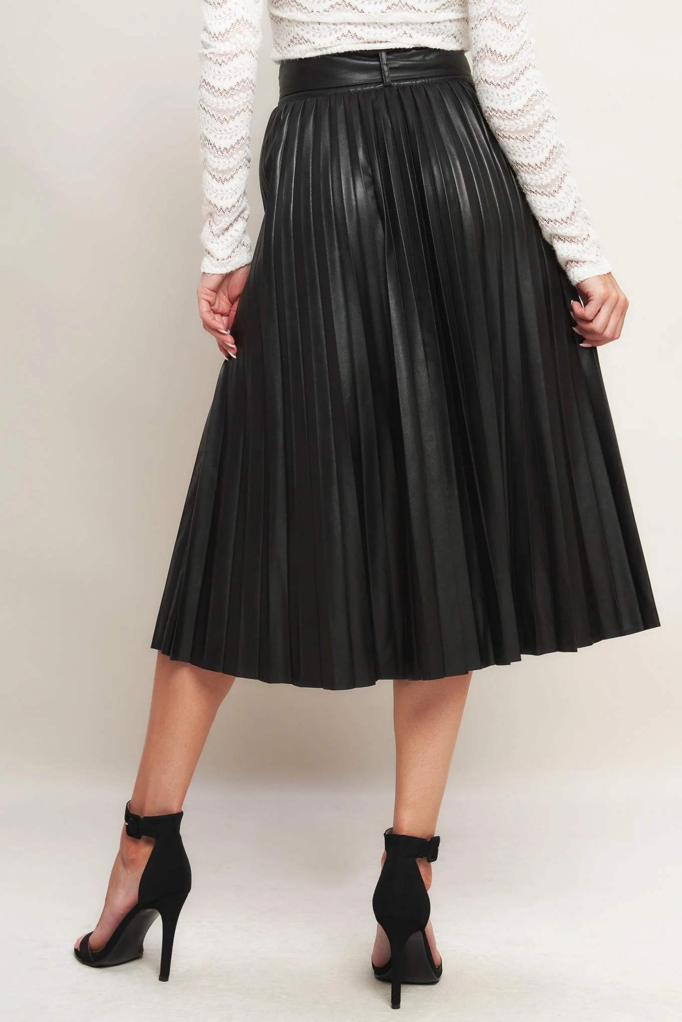 You Fill My Life With Leather Midi Skirt - Image 2