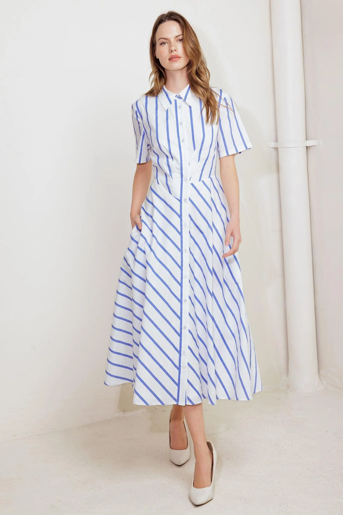 You Had Me at Woven Midi Dress - Image 5