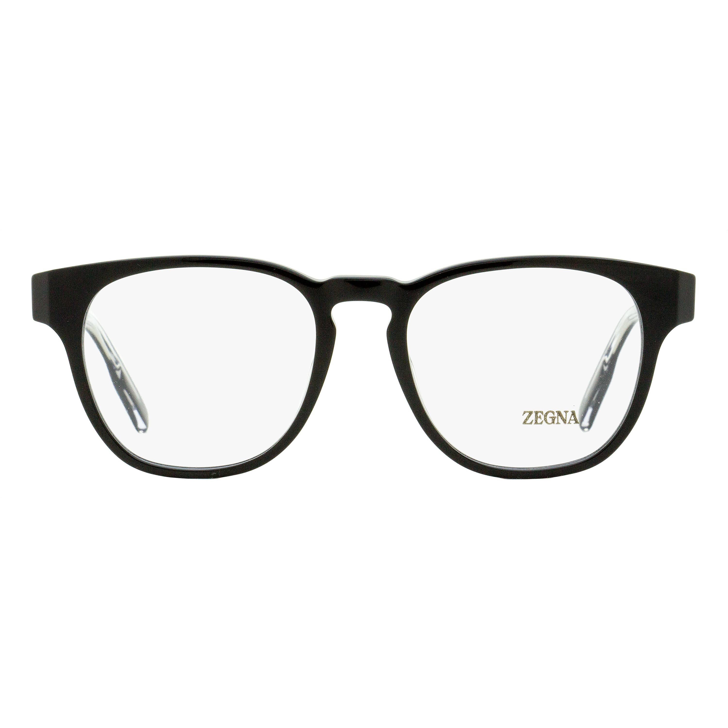 Zegna Keyhole Square Eyeglasses EZ5261 001 Black 51mm - Image 2