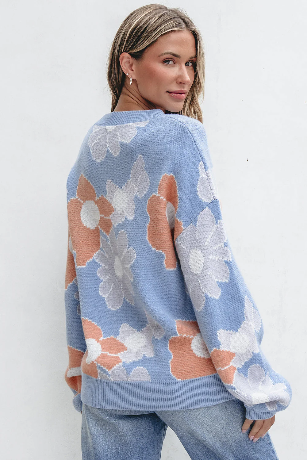 Threaded Pear Zelda Drop Shoulder Knitted Sweater - Image 2